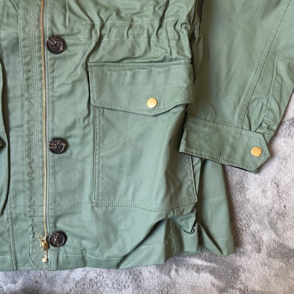 NWT J.Crew Classic Field Jacket w/ Corduroy Trim for Women Size M PALE CYPRESS - Picture 3 of 4